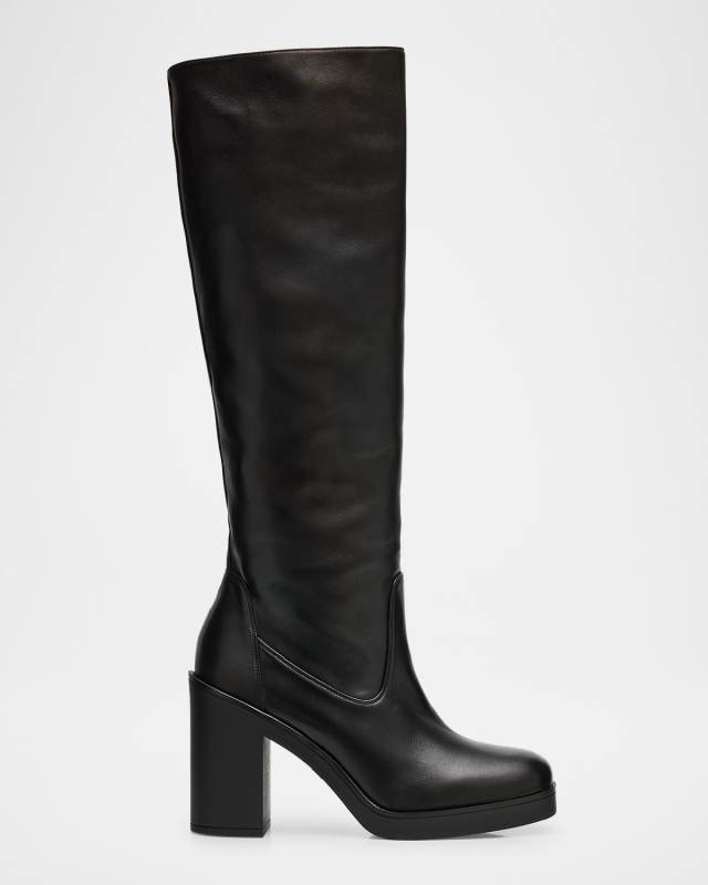 Bethenny Leather Platform Knee Boots