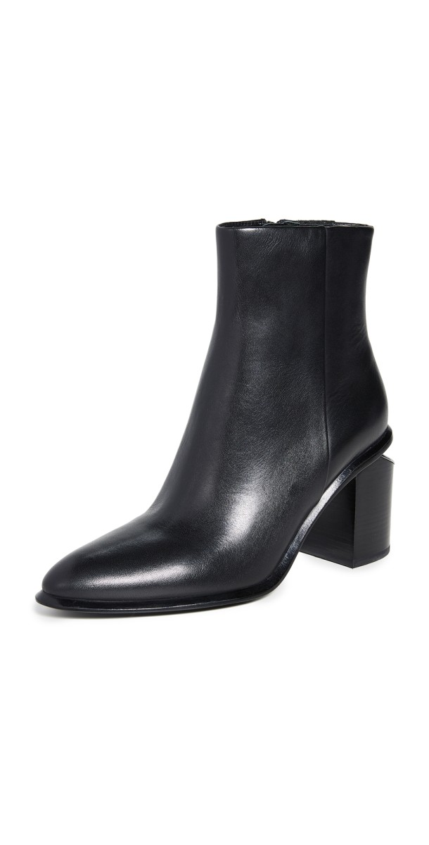 Alexander Wang Anna Mid Heel Booties Black/Silver