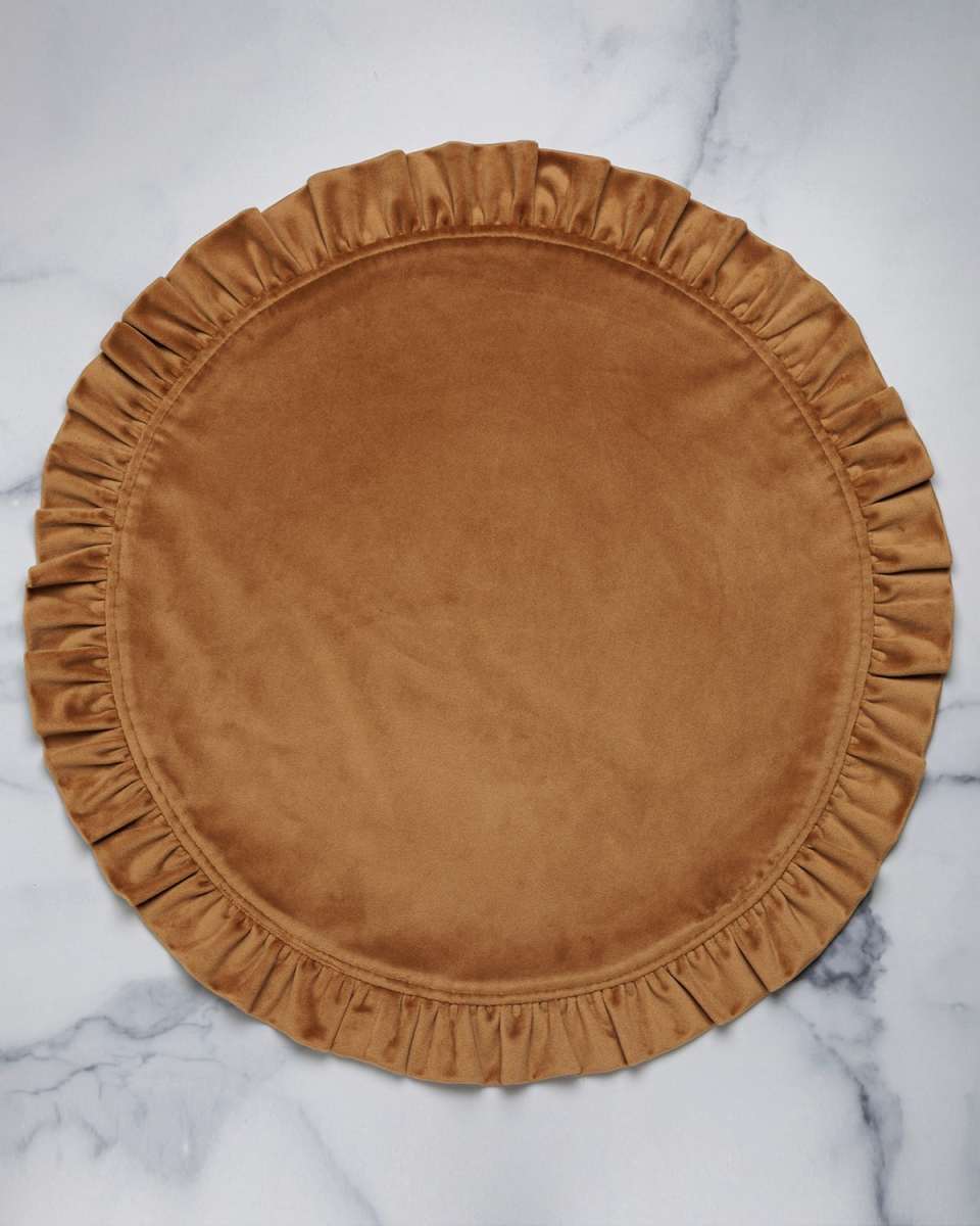 Round Ruffle Velvet Placemats, Set of 4