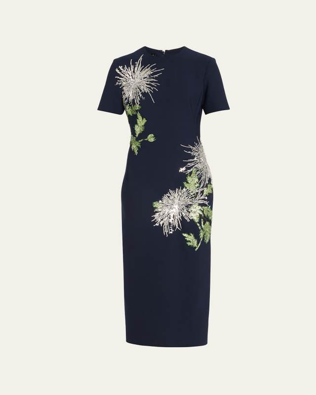 Sequined Dandelion Wool Midi Dress