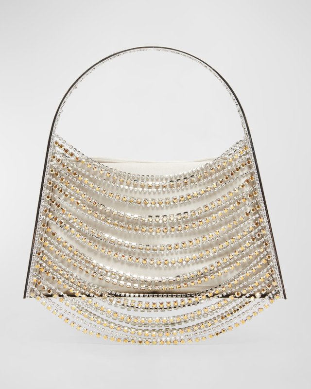 Lucia in the Sky Chain Crystal Top-Handle Bag