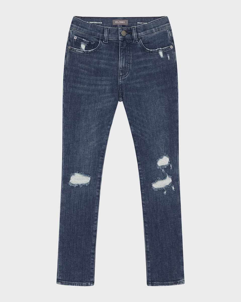 Boy's Brady Distressed Slim Leg Jeans, Size 8-18