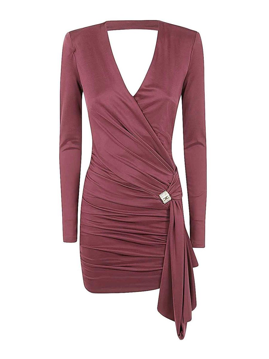Elisabetta Franchi Robe Au Genou - Rouge