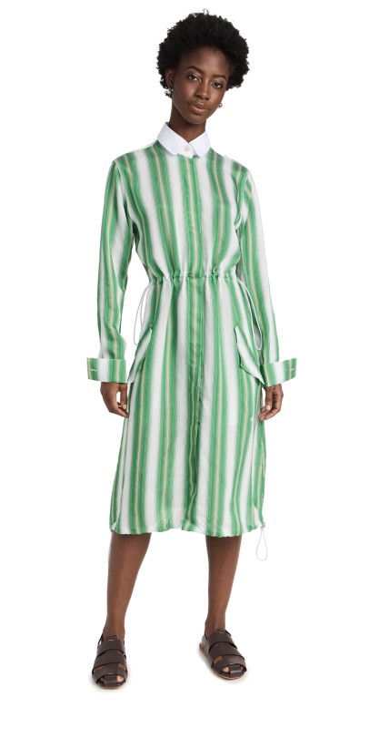 Wales Bonner Balance Dress Green and Ivory