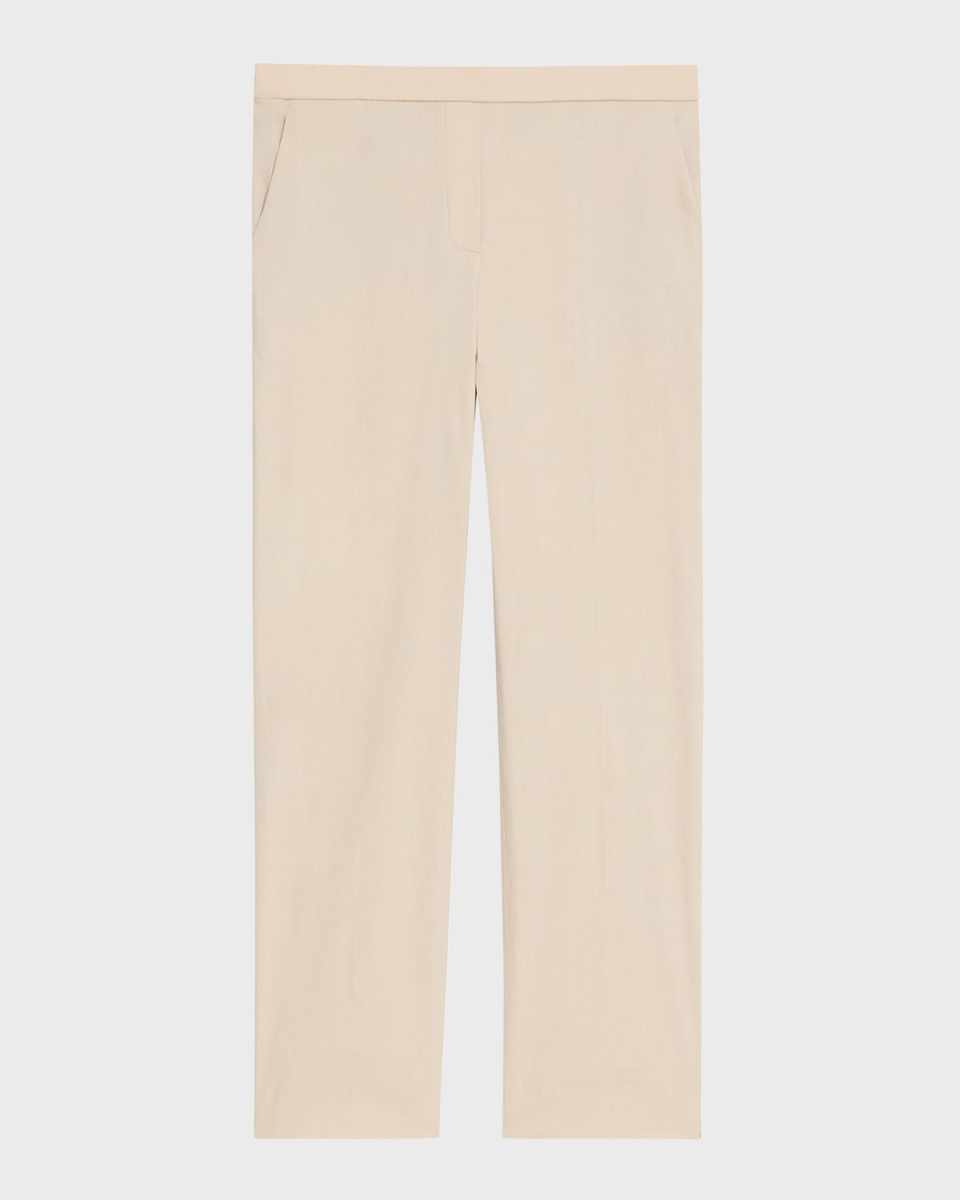 Treeca Good Linen Cropped Pull-On Ankle Pants