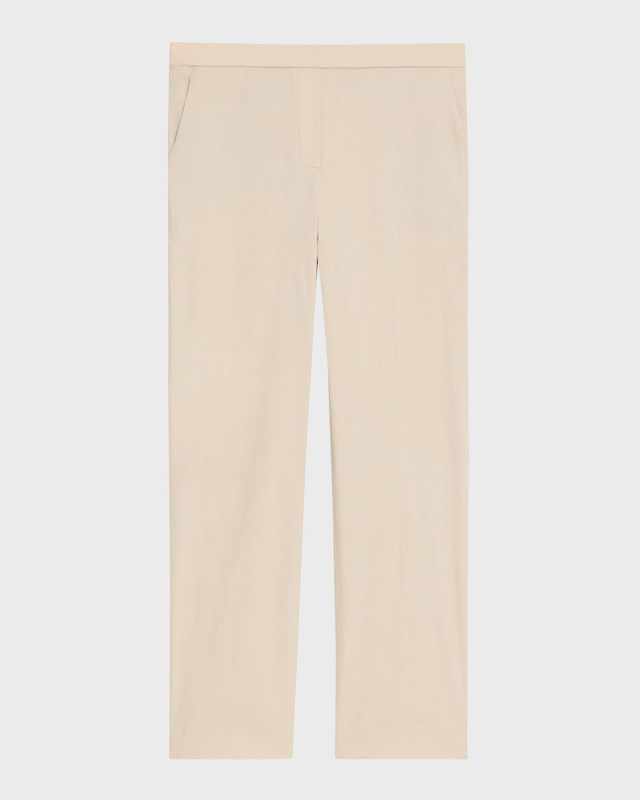 Treeca Good Linen Cropped Pull-On Ankle Pants