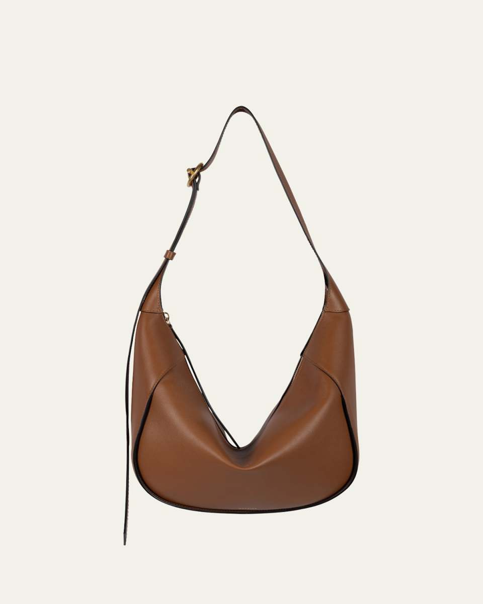 Maggie Zip Leather Hobo Bag