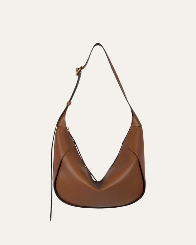 Maggie Zip Leather Hobo Bag