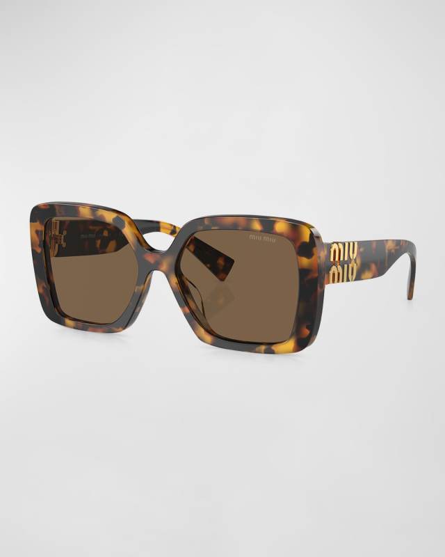 Logo Acetate Square Sunglasses