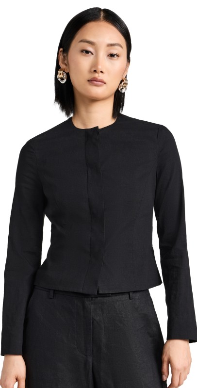 Theory Crop Peplum Jacket Black