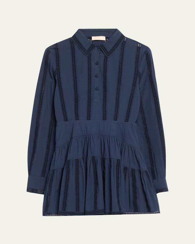 Camille Eyelet Button-Front Mini Dress