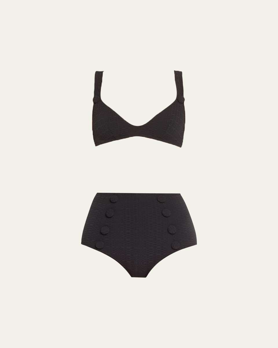 Magdalena Seersucker Two-Piece Bikini Set