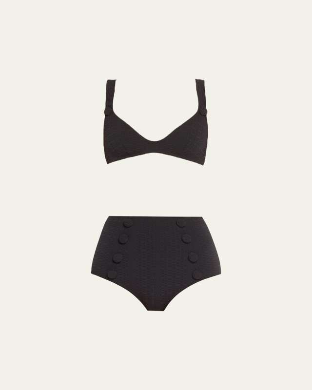 Magdalena Seersucker Two-Piece Bikini Set