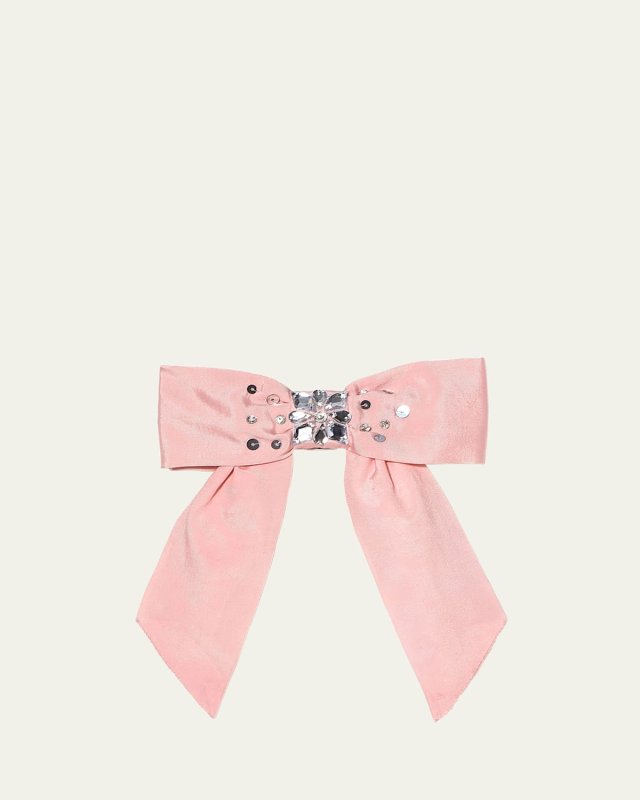 Girl's Sequin and Crystal Bow Hair Clip