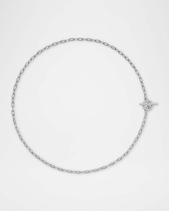 Madison Chain Necklace with Diamonds in Silver, 3mm, 19"L