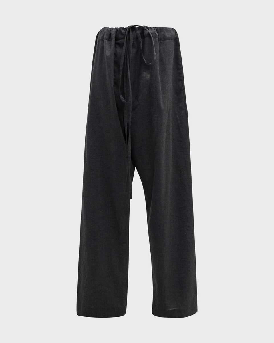 Argent Drawstring Oversized Poplin Pants