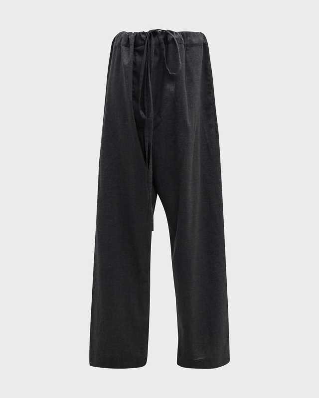 Argent Drawstring Oversized Poplin Pants