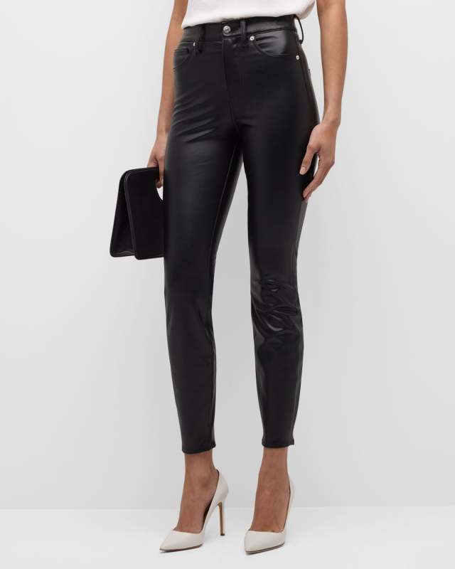 Debbie High Rise Faux-Leather Skinny Pants