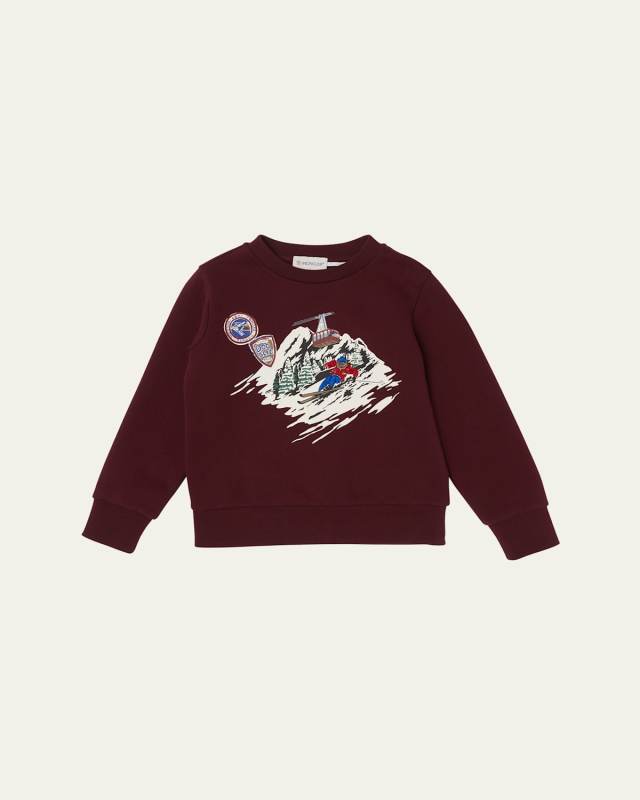 Boy's Graphic Skii Sweatshirt, Size 8-14