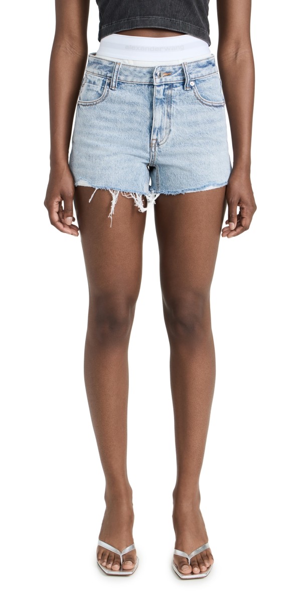 Alexander Wang High Rise Shorts Pebble Bleach