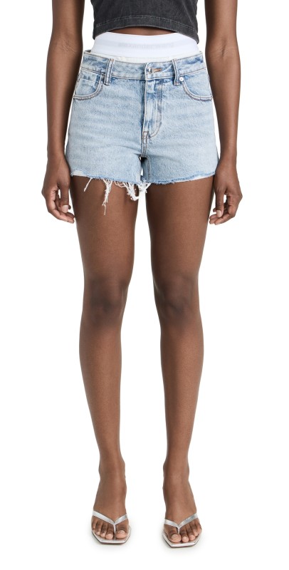 Alexander Wang High Rise Shorts Pebble Bleach