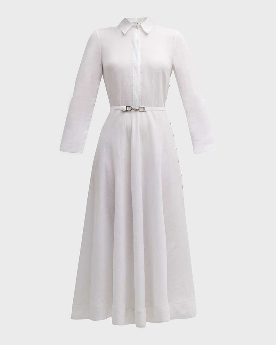 Marley Belted Midi Linen Shirtdress