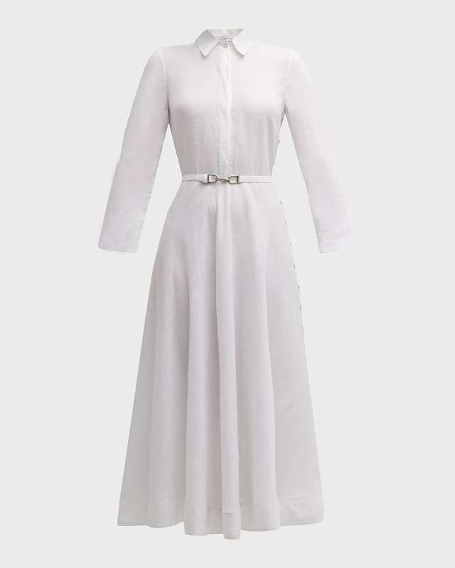 Marley Belted Midi Linen Shirtdress