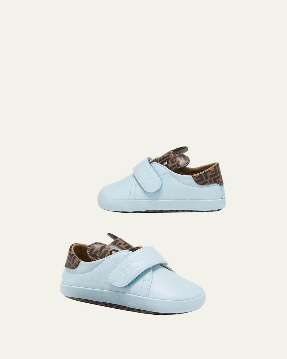 Kid's Baby Velcro Txt Logo Crib Shoe W Ff Detail, Size 0M-12