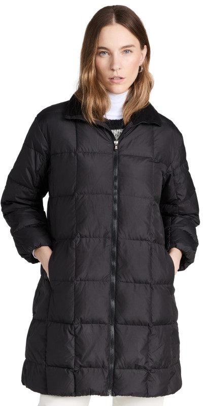 James Perse Full Zip Puffer Coat Black