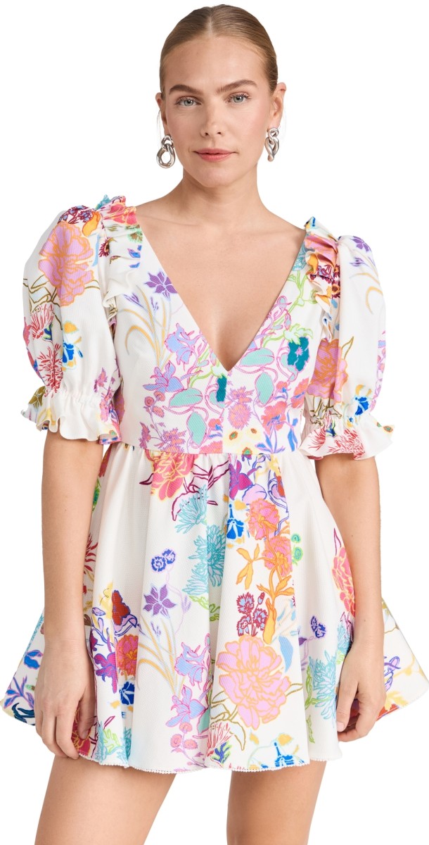 Borgo de Nor Aja Pique Cotton Dress Jardin - White