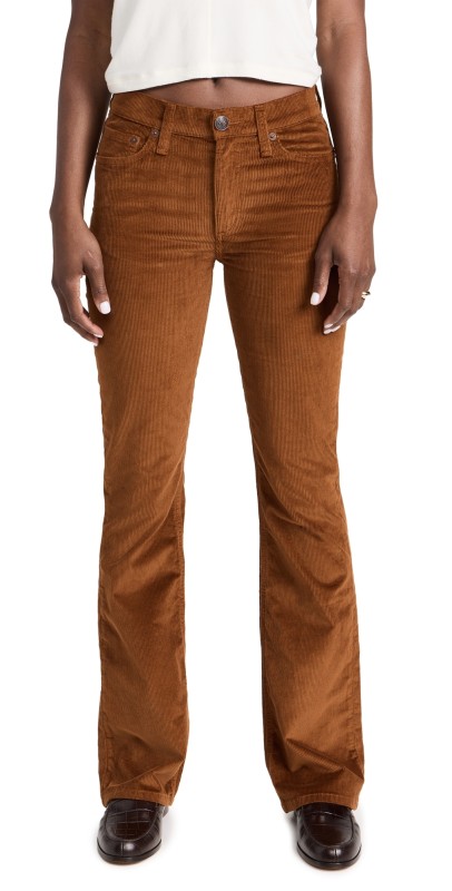 rag & bone Peyton Cord Mid Rise Pants Gold