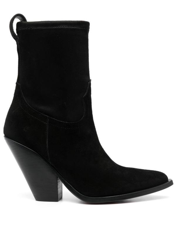 100mm pointed-toe suede boots