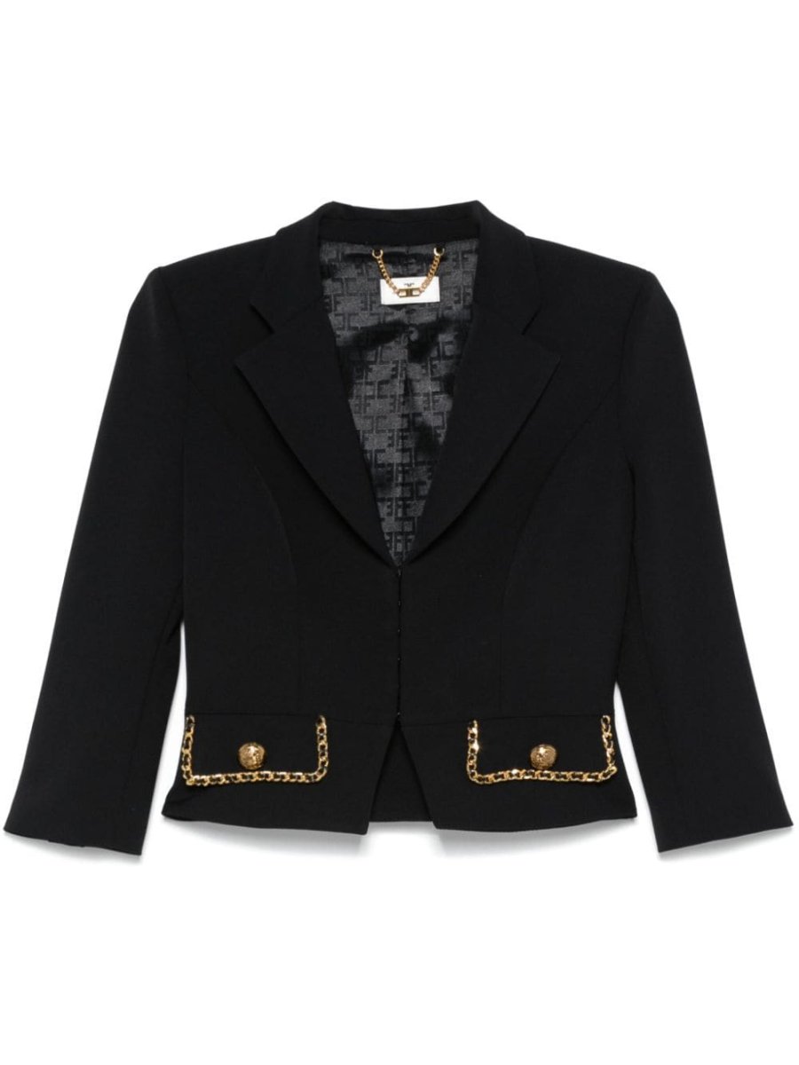 chain-trim cropped blazer