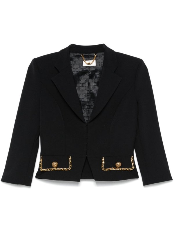 chain-trim cropped blazer