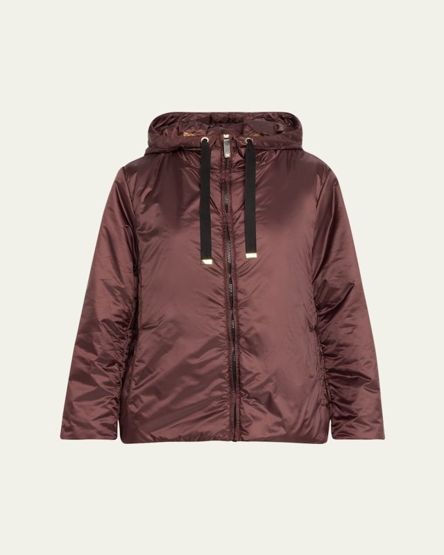 Greenh Drawstring Taffeta Jacket, Red