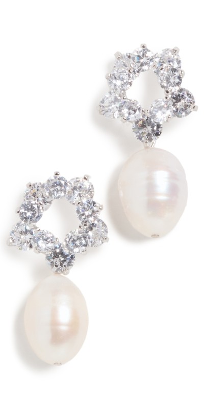 SHASHI Kiara Drop Earrings White Gold