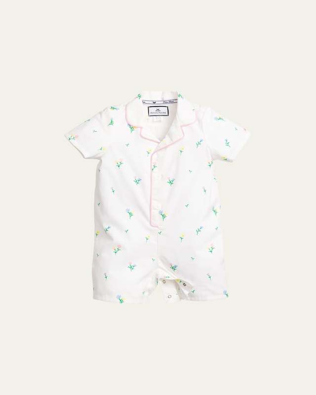 Kid's Tulip-Print Summer Romper, Size 0-24 Months