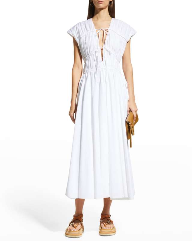 Ceres Ruched Drawstring Midi Dress