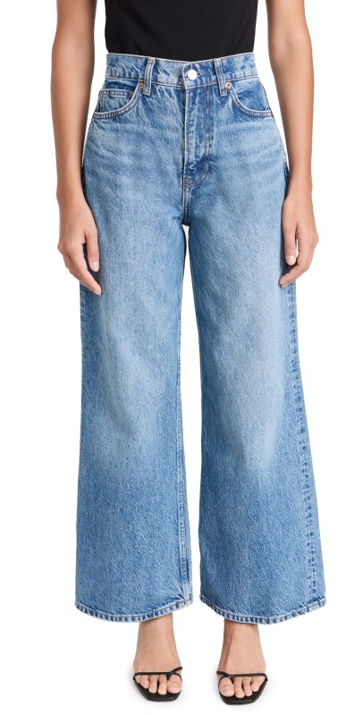 Reformation Cary High Rise Wide Leg Cropped Jeans Colorado