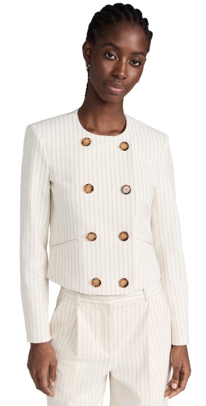 Veronica Beard Winslow Jacket Ecru Multi