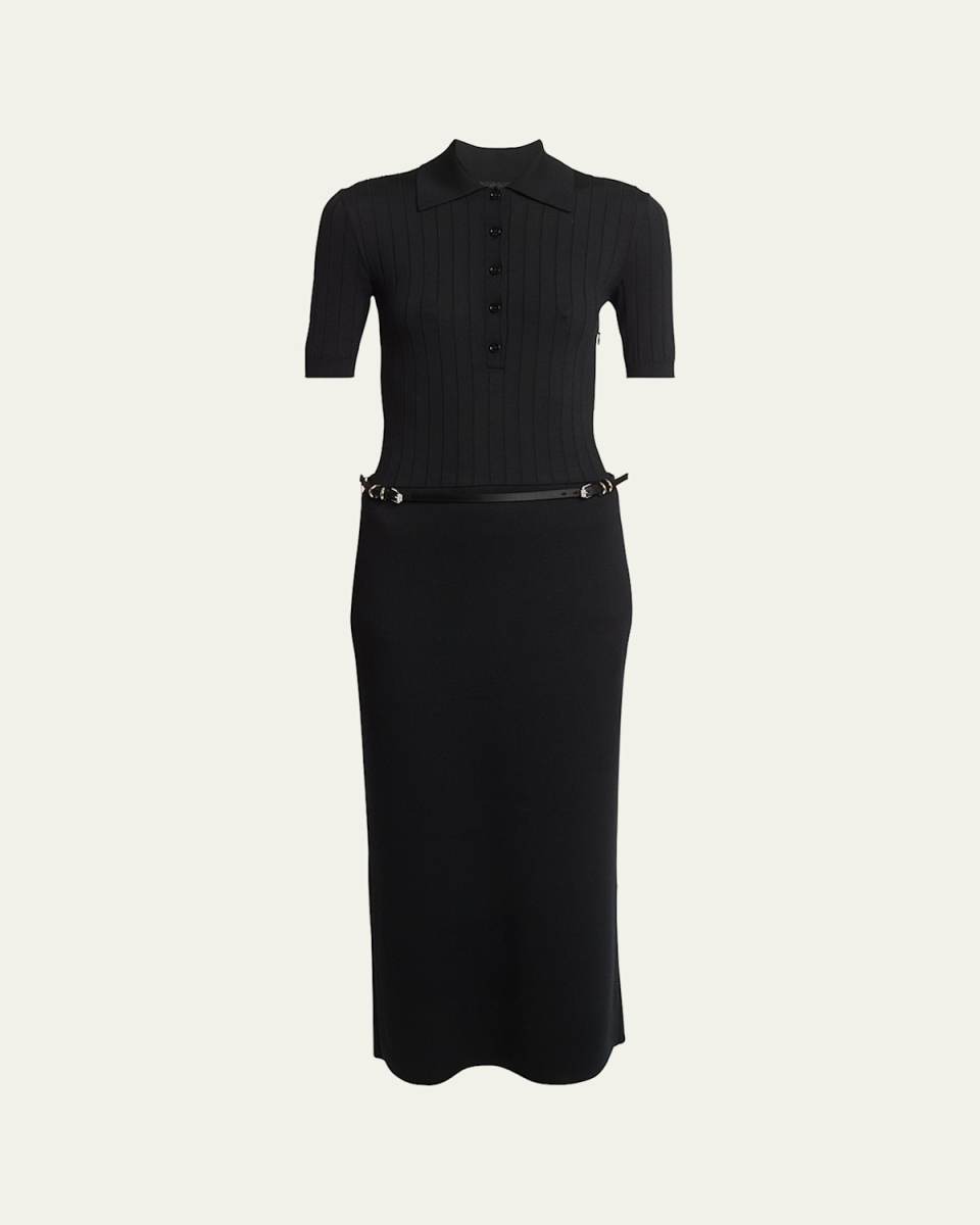 Long Voyou Belt Polo Dress