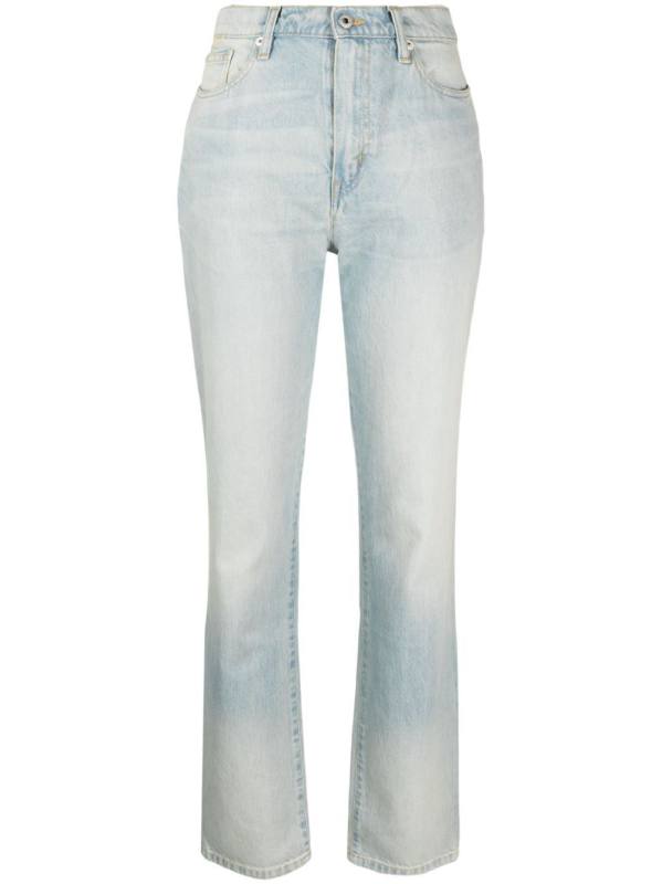 Japanese high-waisted straight-leg jeans