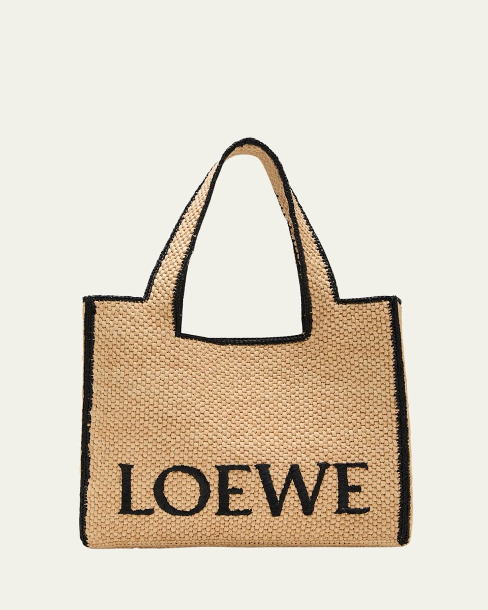 x Paula's Ibiza Font Large Tote Bag in Raffia