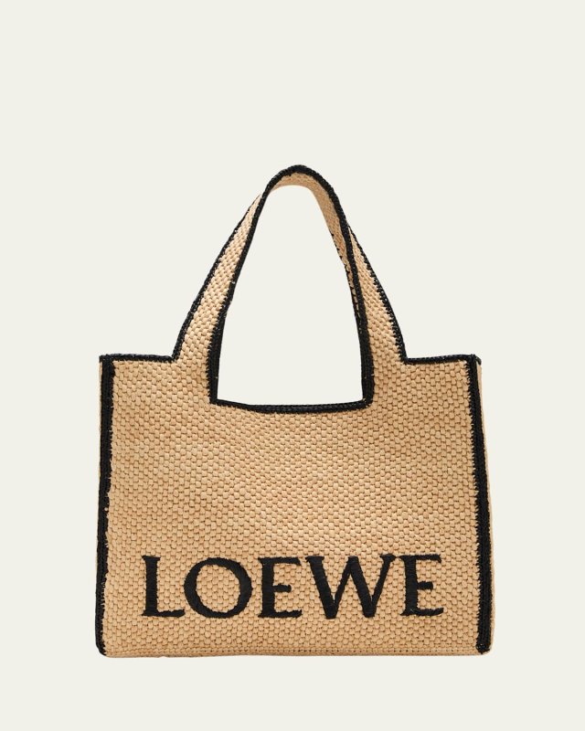x Paula's Ibiza Font Large Tote Bag in Raffia