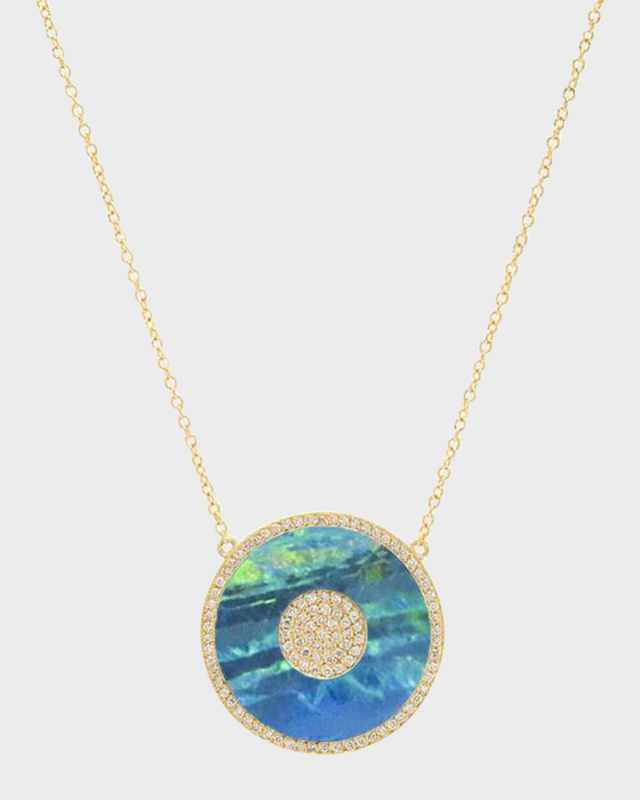 Boulder Opal Diamond Evil Eye Necklace