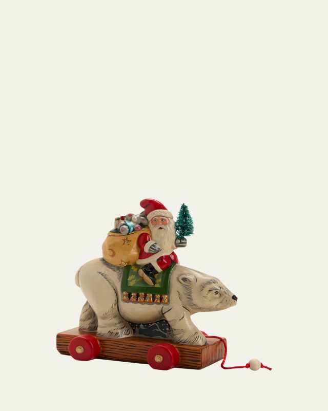 Santa on Polar Bear Figurine