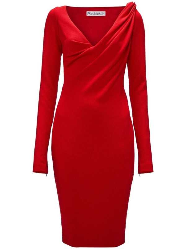 V-neck midi dress