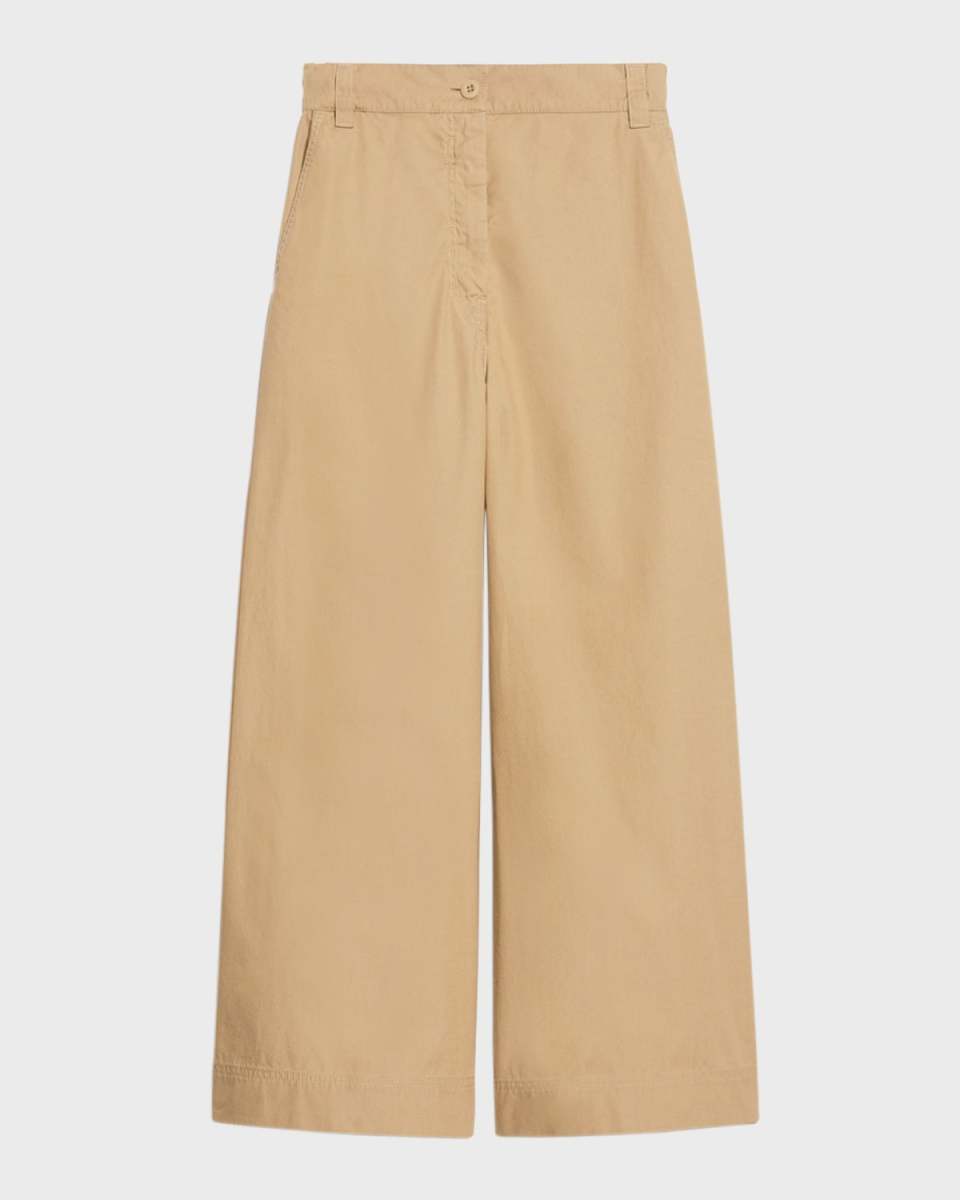 Guidea Cropped Wide-Leg Cotton Trousers