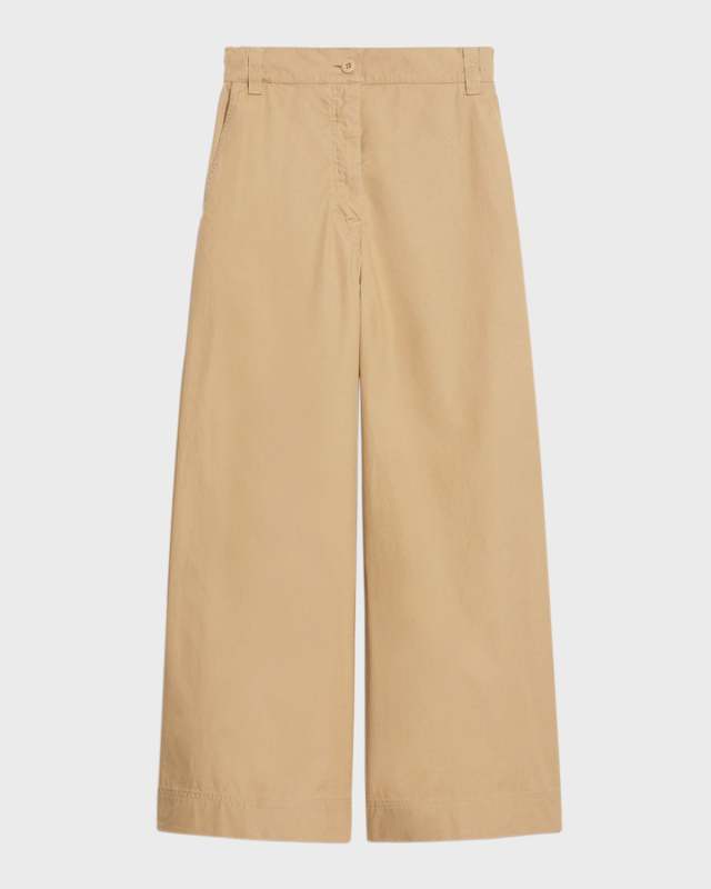 Guidea Cropped Wide-Leg Cotton Trousers