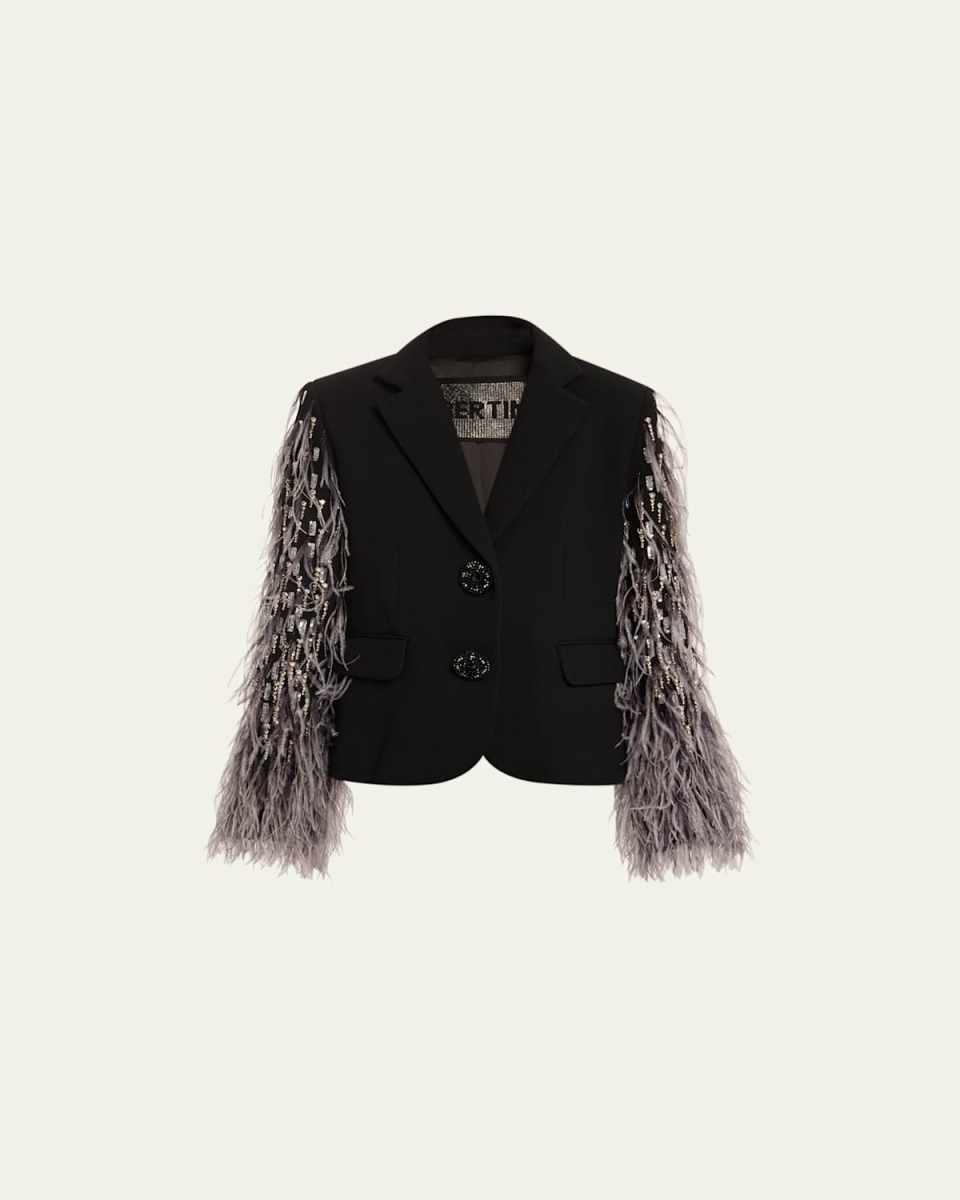 Across The Universe Blazer Jacket with Embellished Sleeves